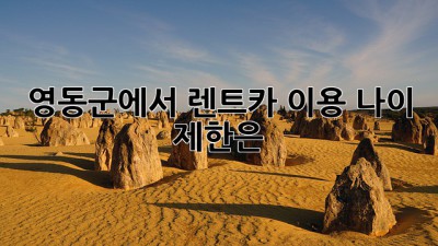 영동군에서 렌트카 이용, 나이 제한은?